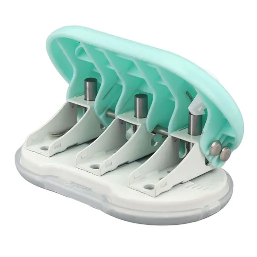 3 Hole Puncher DIY Mini Handheld Paper Punch Loose Leaf Manual Punching Machine for Home Dorm Office Green
