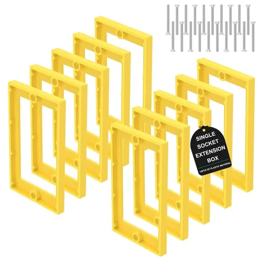 10Pcs Single Gang Outlet Box Extender Seamless Blending Effect Sturdy and Enduring Build for Outlet and Switch Yellow