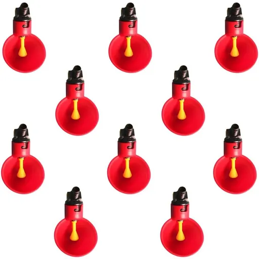 10 pcs Poultry Drinking Water Cups Automatic Plastic Chicken Cage Water Bowls Quail Piegon Waterers For Livestock