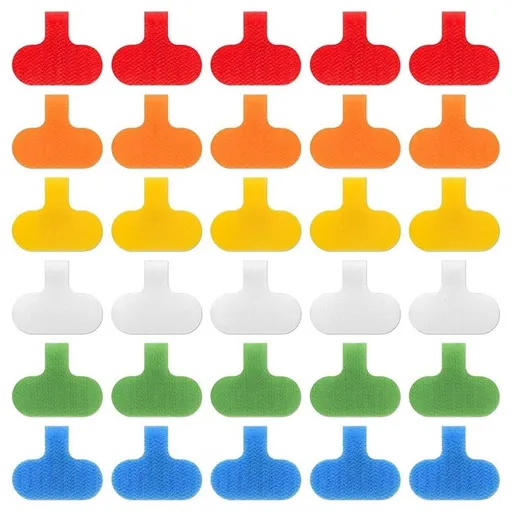 30 PCS Cable Labels Cord Labels Multi-Color Write on Wire Labels Tags for Cable Management and Identification