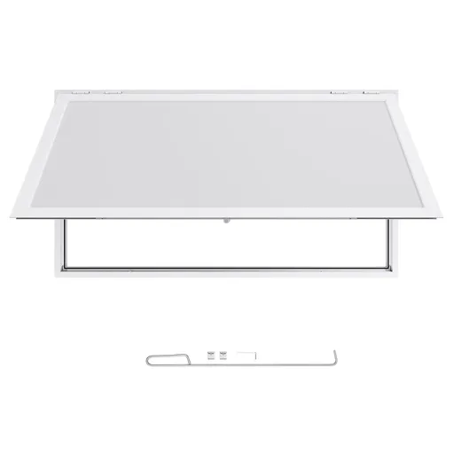 Concession Window 188x102cm, Aluminum Alloy Frame Service Window for Food Truck, Up to 85 Degrees Stand Serving Window with Awning Door and Drag Hook, Rainwater Resistant for Concession Trailer