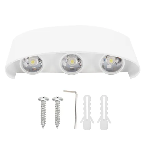 6LED 6W Wall Light Innovative Up Down Wall Lamp IP65 Waterproof AC85-265V White Light