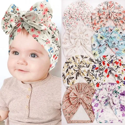 Newborn Baby Girl Hats with Bow Toddler Infant Beanie Cap Newborn Hospital Hats for Baby Girl Kid 0-24 Months