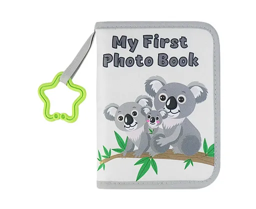 babies Photo Album Promote Brain Development Create Lasting Memories Soft Cloth Photo Book for babiess - Grey