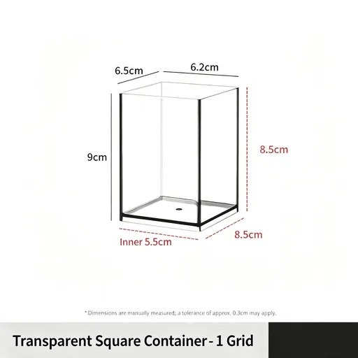 Clear Square Storage Tube, 1 Compartment Acrylic Cosmetic Holder