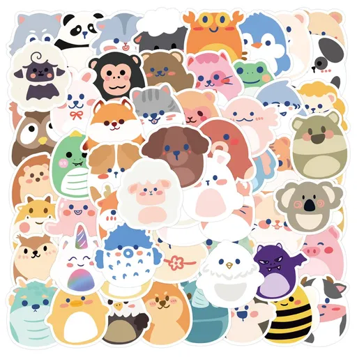 60Pcs Cartoon Animals Stickers for Kids Water Bottle Laptop Bicycle Luggage Guitar DIY Art Decal Patches Skateboard Waterproof