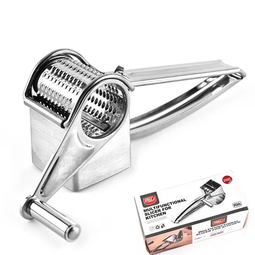 Stainless Steel Rotary Cheese Grater, Multi-Purpose Hand Crank Vegetable Ginger Shredder, Kitchen Tool