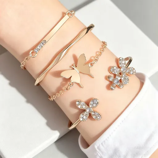 Vintage Stackable Irregular Bangle Set Women Fashion Bracelet Set h3669 for Christmas Gifting