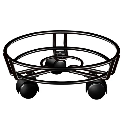 Movable Iron Potted Plant Stand for Home Garden Decoration-Black