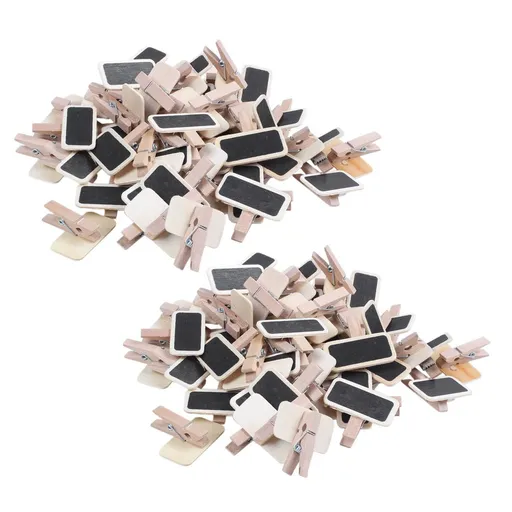 Mini Blackboard Wood Message Rectangle Clip Clip Panel Card memos Label Price Place Number Table 50 pc