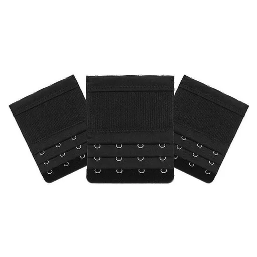 3 Hooks Underwear Extension Bra Buckle Bra Extender Hook Brassiere Strap - Black