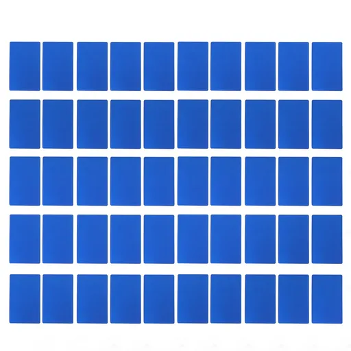 50PCS Business Name Card Laser Engraving Waterproof and Wear Resistant Aluminum Visiting Card for Company Blue