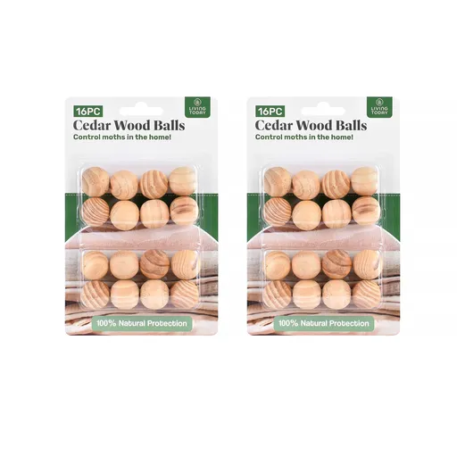 32 Pcs Living Today Cedar Wood Balls – Scented Moth-Repellent Balls