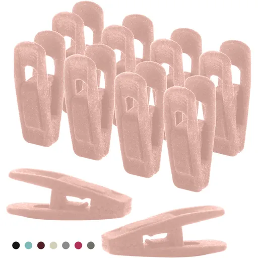 20 Pack Velvet Hangers, durable non breaking clip hangers with finger clips for suits skirts pants and small clothes, Light Pink, 2.6 x 0.9 inches