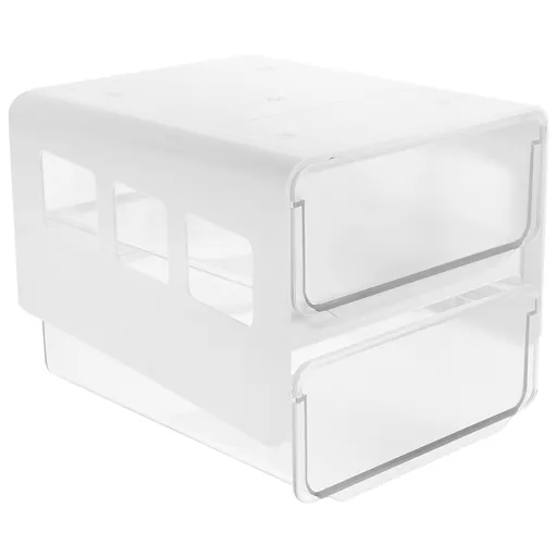 1-Pack Under Desk Drawer Organizer, White Transparent Rectangular Storage Box, 11.8 x 6.7 x 5.7 Inches