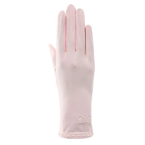 Ice Silk Sunscreen Gloves for Female, Sun Protection Breathable Gloves Fashion Driving Thin Touchscreen Mittens （2pcs）