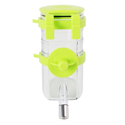 Hanging Pet Water Bottle 350ML Cage Mounted Feeder with Steel Ball Nozzle - Green