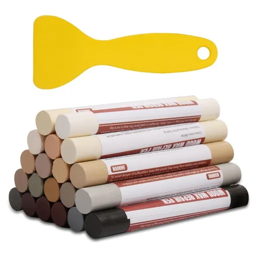 Wood Filler Sticks 20 Colors Repair Wax Sticks Kit Furniture Touch Up Crayons for Repairing Scratches Holes Cracks Wood Floor Tables Cabinets Doors Hardwood(Common Series)