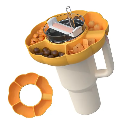 Snack Tray for 40 oz with Handle Silicone Snack Bowl Compatible with 40 oz Snack Ring Snack Holder