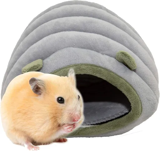 Guinea Pig Hideout Bed Rabbit Hoe Cave Accessories Cozy Hide-Out for Bunny Hedgehog Ferret Chinchilla&Other Small Animals (Grey, Caterpillar)