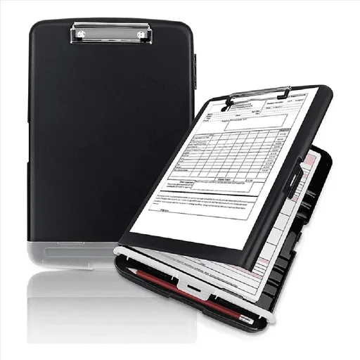 Clipboard with Storage, Black Clip Board, Nursing Boards 8.5X11 Storage and Pen Holder