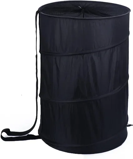 Extra Large 107L Strong Laundry Hamper 17.5" x 27" Collapsible Laundry Baskets with Long Straps Drawstring Barrel Foldable Hamper for Laundry Room, Bathroom, Campout, College Dorm or Travel