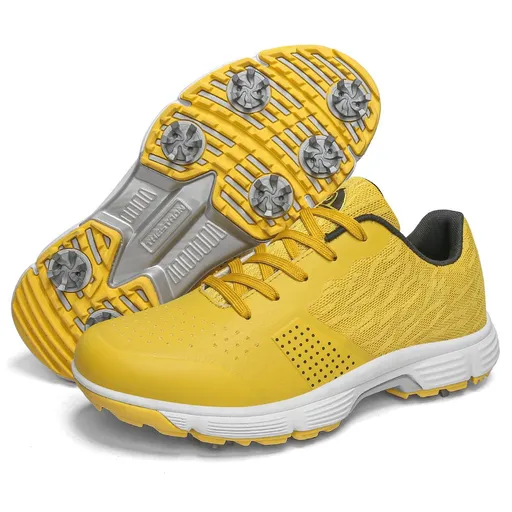 THESTRON Men Golf Shoes Waterproof Casual Yellow 11