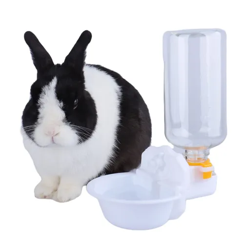 17oz Cage Water Bottles for Rabbits, Cats and Other Small Animals, Anti-Overflow Water Dispenser for Crate (White)