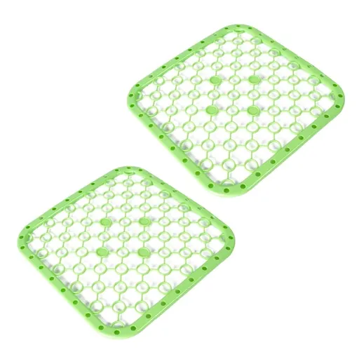 Dish Mat 2 Pcs Multifunctional Drying Pad Dish Mat Fruit Veggie Drain Mat Non slip Heat Resistant Draining Pads Suitable for Home Camping Kitchen,10.24"X10.24"X0.2