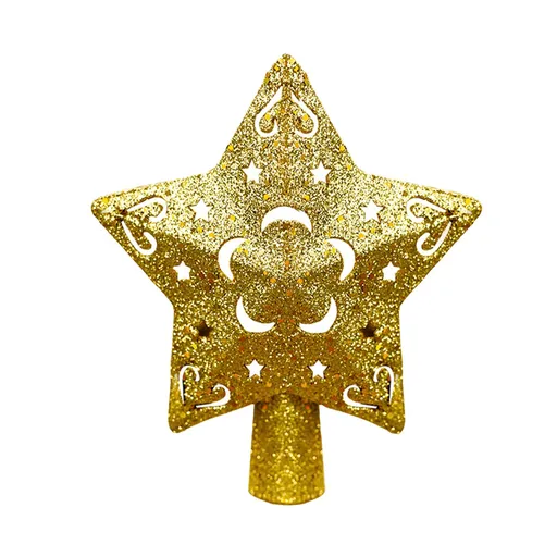 LED Christmas Tree Top Projection Light Shiny Gold Dynamic Projection 5 Slides 21.5x19.7x18.5cm