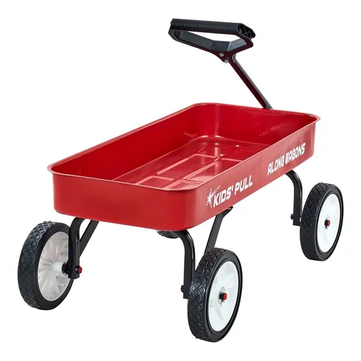 Kids' Wagon Pull-Along Utility Wagon 101 cm Red All-Terrain Durable Sturdy Design with Upgraded Handle for Outdoor Adventures