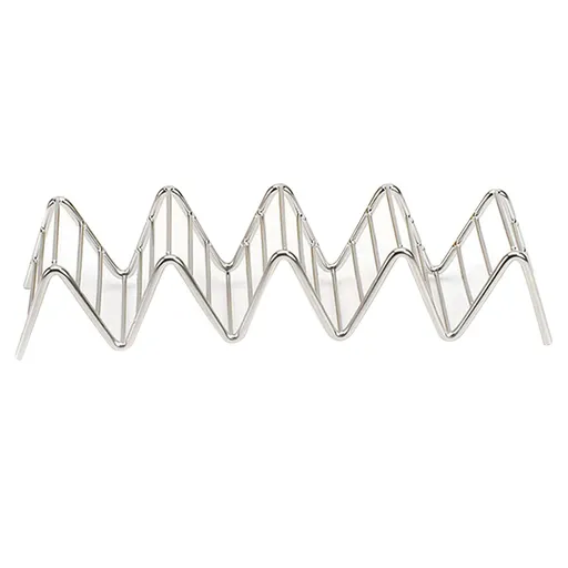 Stainless Steel V Shaped Taco Holder Corn Roll Spring Roll Taco Stand Home Pancake Food Rack 4‑5 Grids 6.3x22.5x4.5cm/2.5x8.9x1.8in