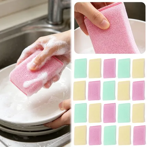 3Pc Non-Scratch Dishwashing Sponges, Oil-Removing Scrub Pads, Reusable Kitchen Cleaning Sponges, Abrasive Dish Scrubbing Sponges, Dishwasher Sponges, Multipurpose Cleaning Sponges for Home
