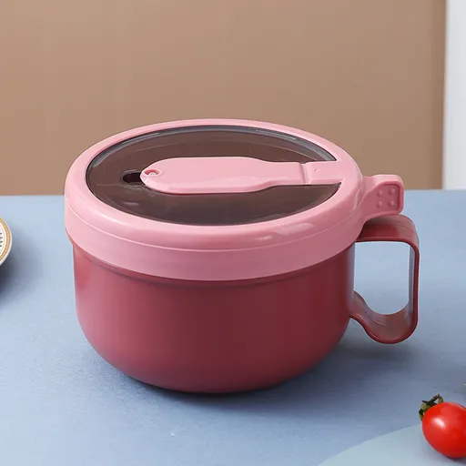 Soup Bowls, Microwave Ramen Bowl with Lid, Lunch Box with Lid, Durable and Heat Resistant Bowl for Noodles, Rice, and Soups, Perfect for Home, Office, or School Meals， Z3_Red