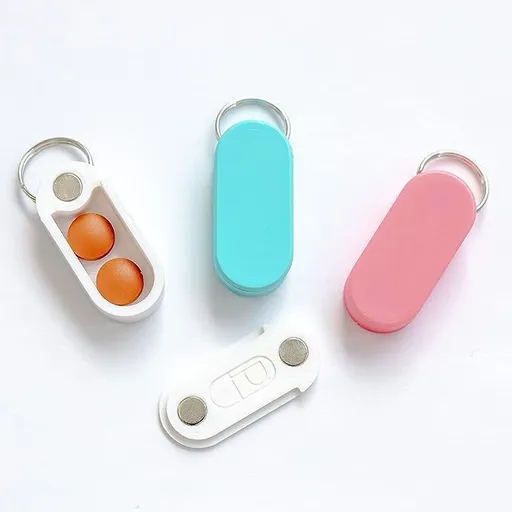 3 Pack - Keychain Pill Holder: Micro-Sized & Lightweight with Magnetic Slide - Handmade for Secure Daily (3 Pack, Color)