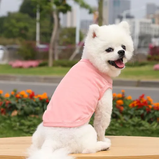 Cotton Pet Vest Clothing for Dogs and Cats by shine Pure cotton vest pure light pink 5XL bust 80 back length 55cm