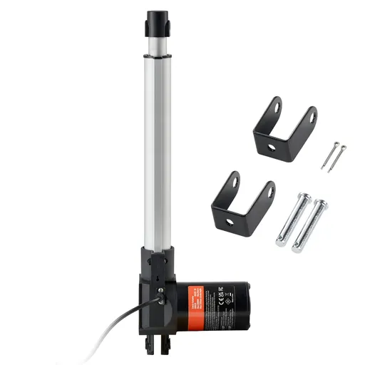 Linear Actuator 12V, 10 Inch Heavy Duty 1320lbs/6000N Linear Actuator, 0.19"/s Linear Motion Actuator with Mounting Bracket & IP44 Protection for Electric Door Industrial Machinery Vessels Cargo