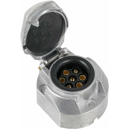 7 Pin Aluminum Alloy 7 Pin Electrical Trailer Socket Car Light Connectors For Boats, Caravans, Motorhomes Or Other