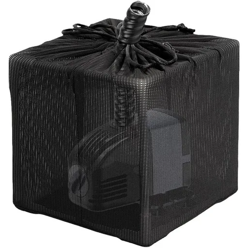 Pond Filter Bag, Pump Barrier Bag, Anti-Clogging Cube Filter Box, Black Media Bag Pump Mesh Bag for Outdoor Water Fish Ponds(10 inch)
