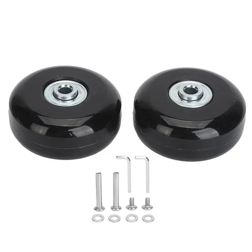 2Pcs Luggage Suitcase Replacement Wheels Universal Rubber Swivel Caster Wheels Bearings Repair Kits with Installation Tool 56x24mm / 2.2x0.9in