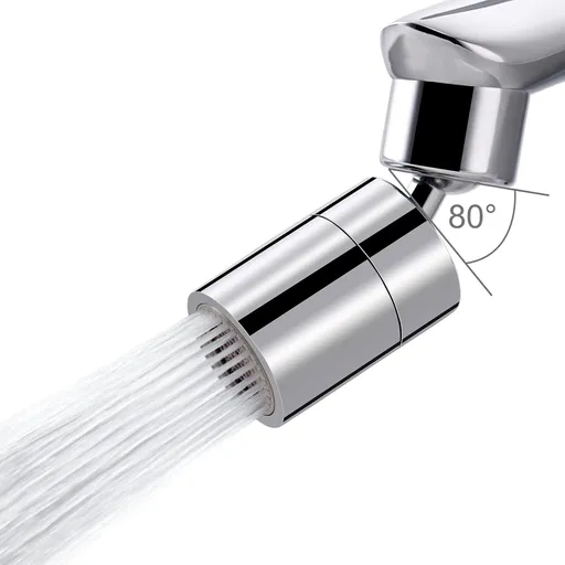 Kitchen Sink Faucet Aerator Solid Brass - Big Angle Swivel Faucet Aerator Dual-Function 2 Sprayer Kitchen Faucet Attachment Swivel Sprayer- 360-Degree Swivel - Polished Chrome/ 1.8GPM