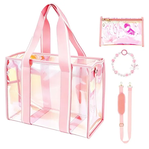Beach Tote Bag for Women Large Zipper Beach Pool Swim Bag with Phone Pouch Beach Tote Bag Adjustable Strap Packable Foldable