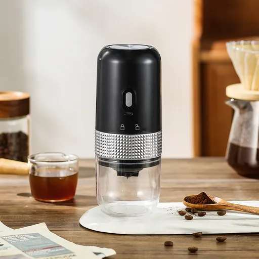 Wireless Portable Electric Coffee Grinder - Adjustable Coarseness, USB-C Rechargeable, One-Touch Operation(black)