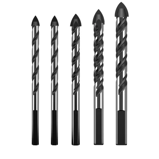 5PCS Concrete Drill Bit Set Masonry Drill Bit Set Professional Carbide Drill Bits Extension Drill Bit Set for Glass, Tile