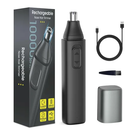 Nose Hair Trimmer for Men– Rotating Dual-Blade Waterproof Nose Clippers, No Pull, Precision Cutting for Ear and Eyebrows