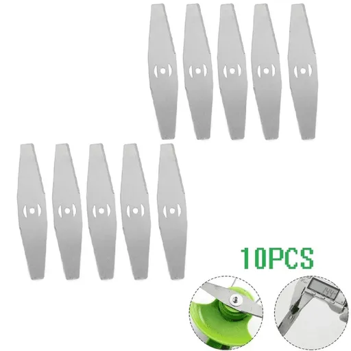 10 Pcs Metal Lawn Mower Saw Blade Head Replacement Metal Lawnmower Blades Grass Trimmer Replacement Blades