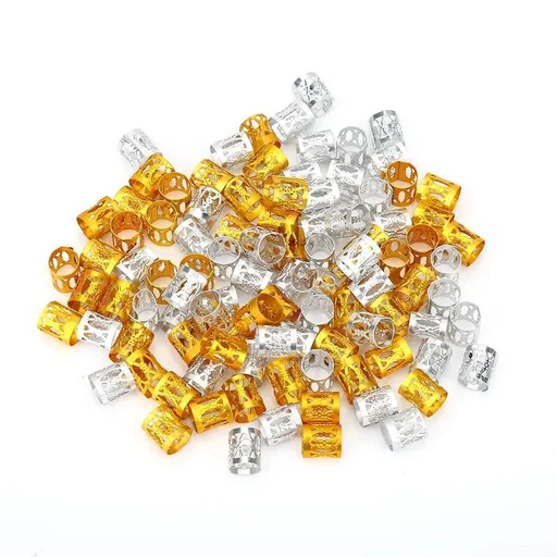 Hair Braid Beads,Adjustable No Rust Metal Cuffs Rings Braiding Hair Beauty Decoration Tools Accessories