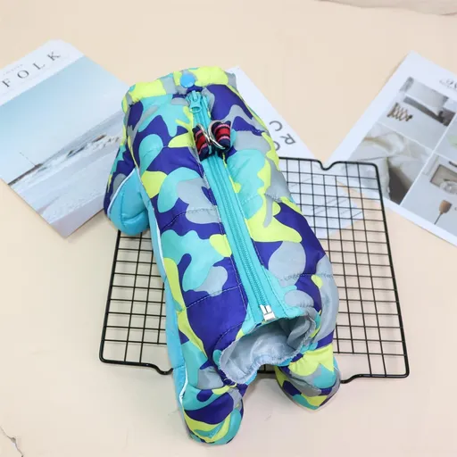 Dog Clothes Brand Waterproof Four Legged Jacket Camouflage belly light blue XXL