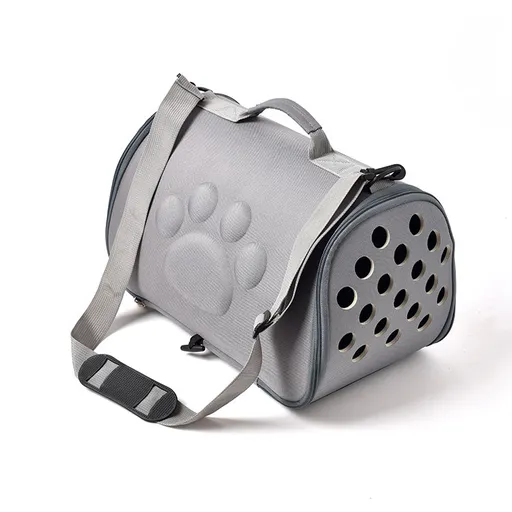 Grey Stylish EVA Pet Carrier Bag - Lightweight Portable & Breathable Travel Crate for Small Dogs & Cats
