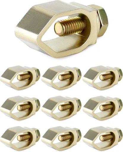 Ground Rod Clamp Direct Burial Copper Mechanical Connectors 5/8 Inch Diameter 10 Pack